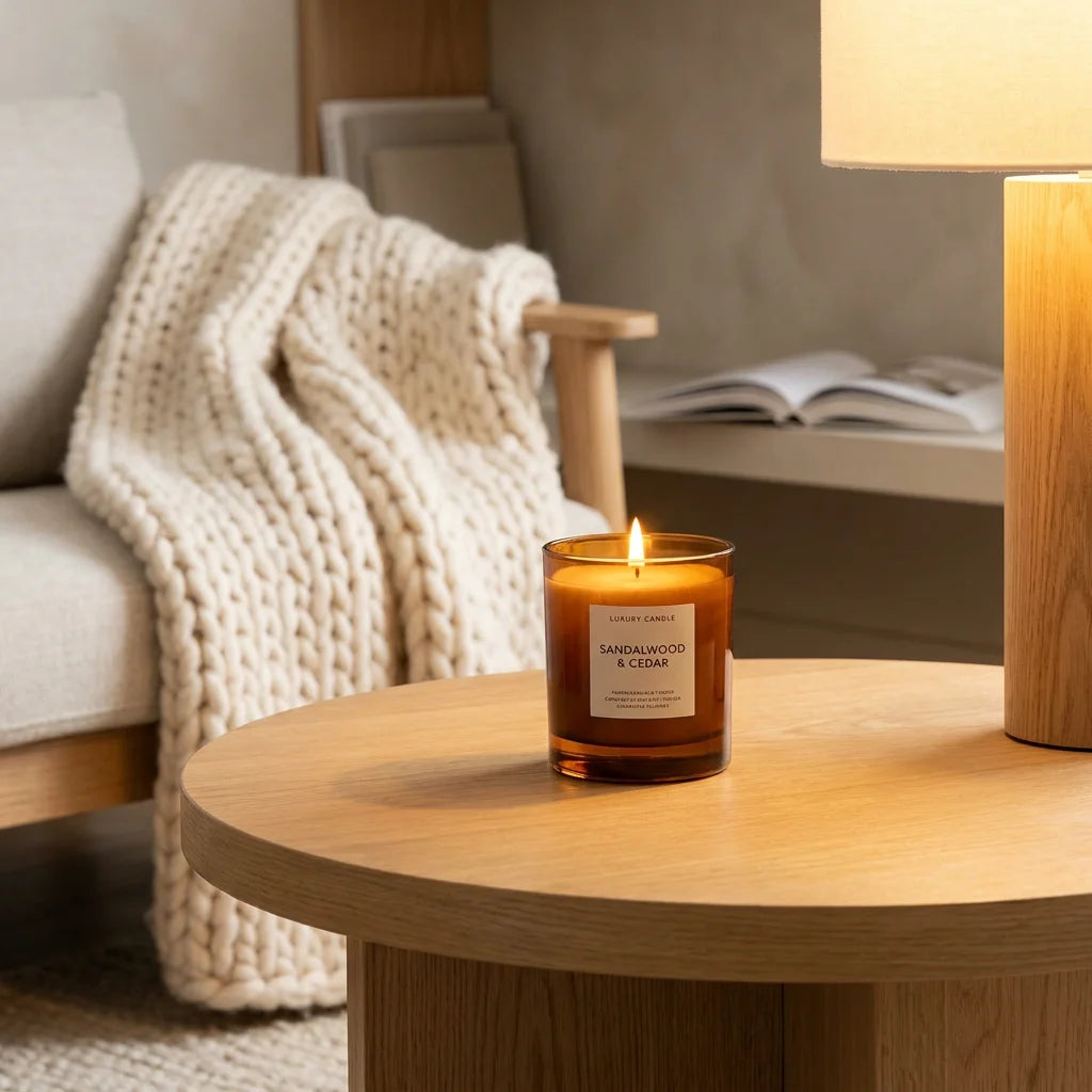 Nordic Serenity Luxury Amber Jar Scented Soy Candle - Hand Poured