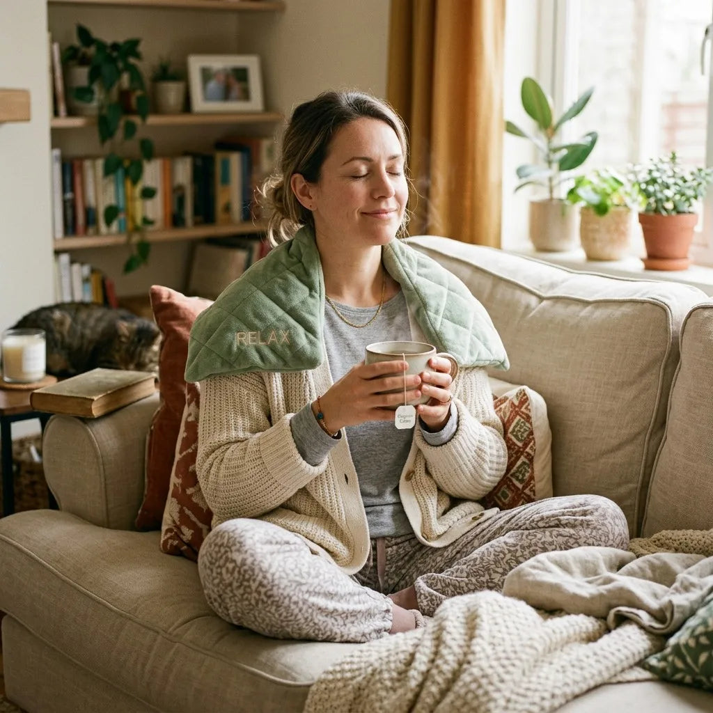 Herbal Heat Therapy Neck & Shoulder Wrap - Lavender & Flaxseed