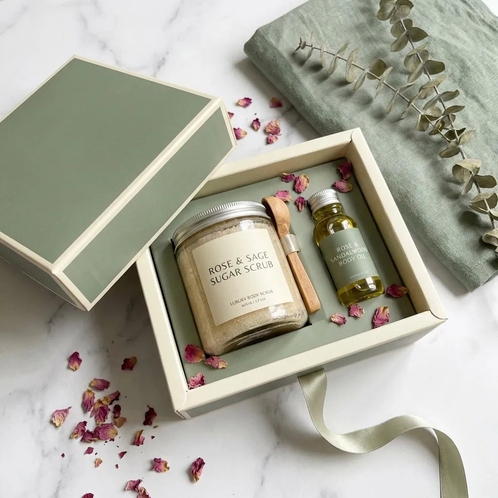 Body Polish & Renewal Gift Box - Sugar Scrub & Body Oil Ritual