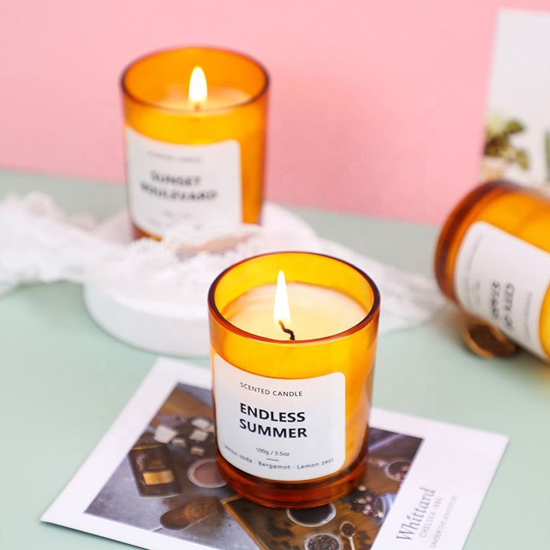Nordic Serenity Luxury Amber Jar Scented Soy Candle - Hand Poured